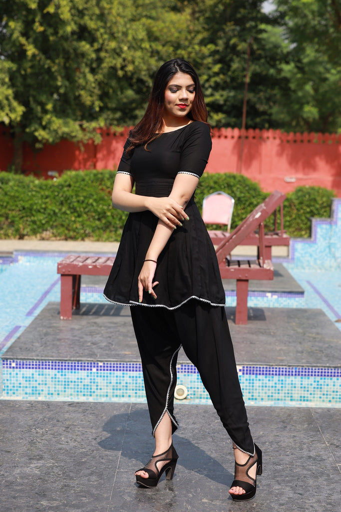 Gauahar Khan in dhoti pants and peplum kurta – South India Fashion